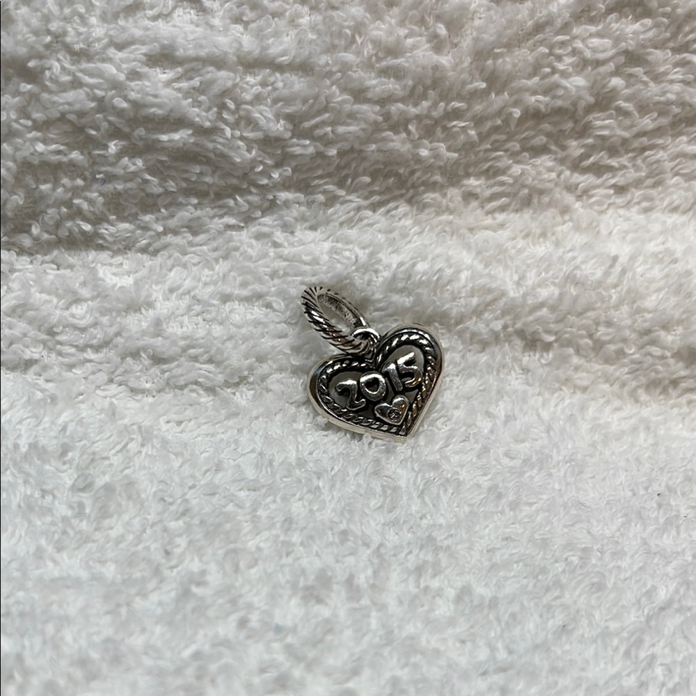 Brighton Heart-Shaped Silver Charm Pendant ‘2015’